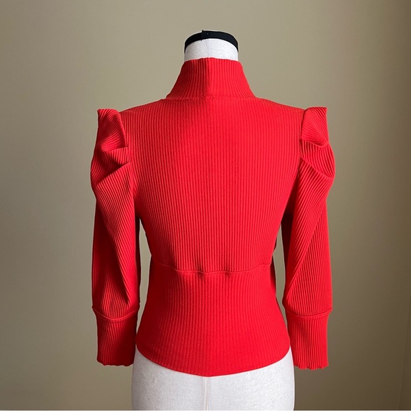 FREE PEOPLE  - Lala Puff Sleeve Mock Neck - Runs Small - Picture 4 of 13